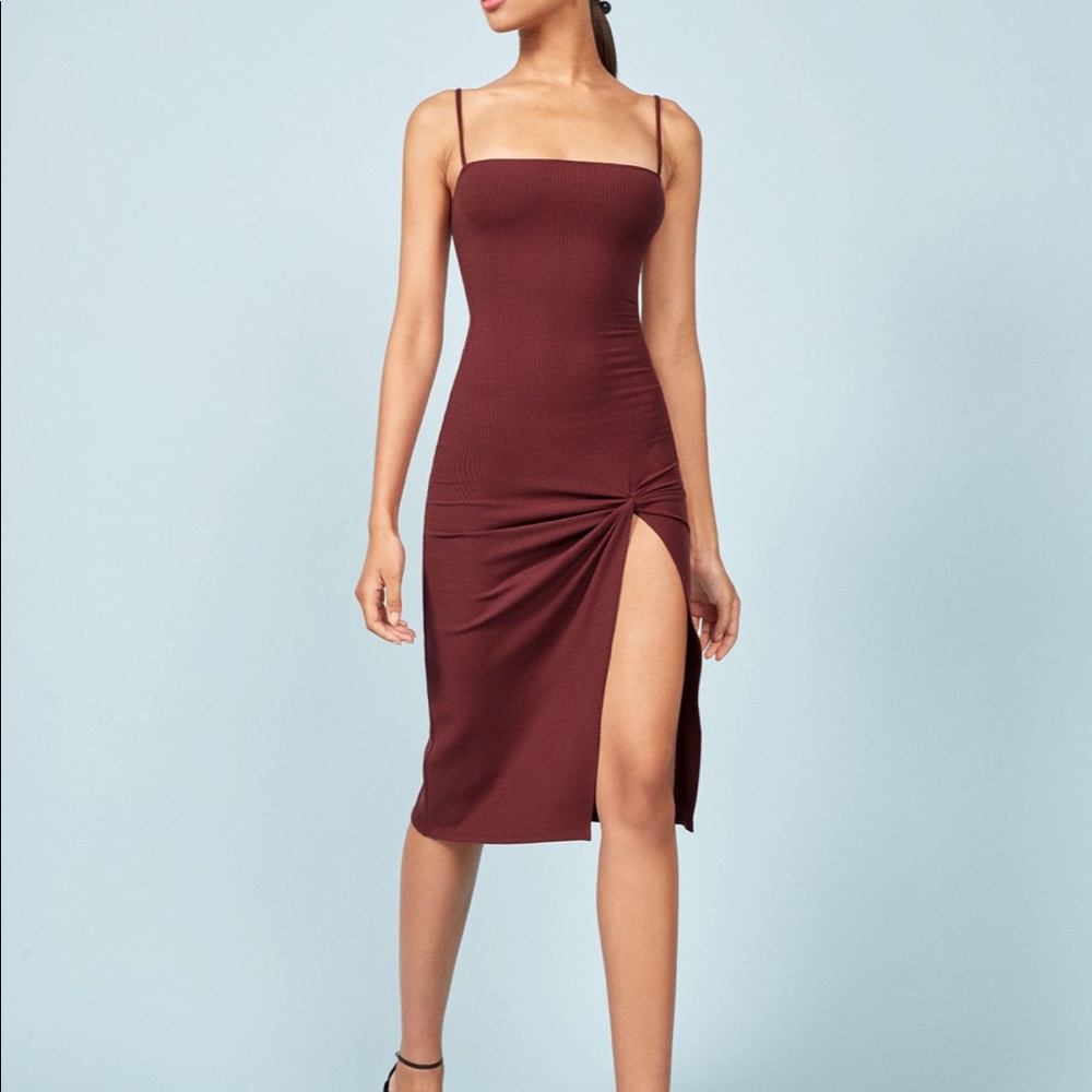 Reformation Scala Dress in Burgundy XS